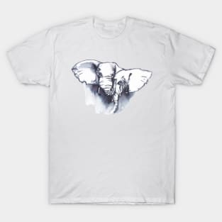 Elephant cuddles - ink painting T-Shirt